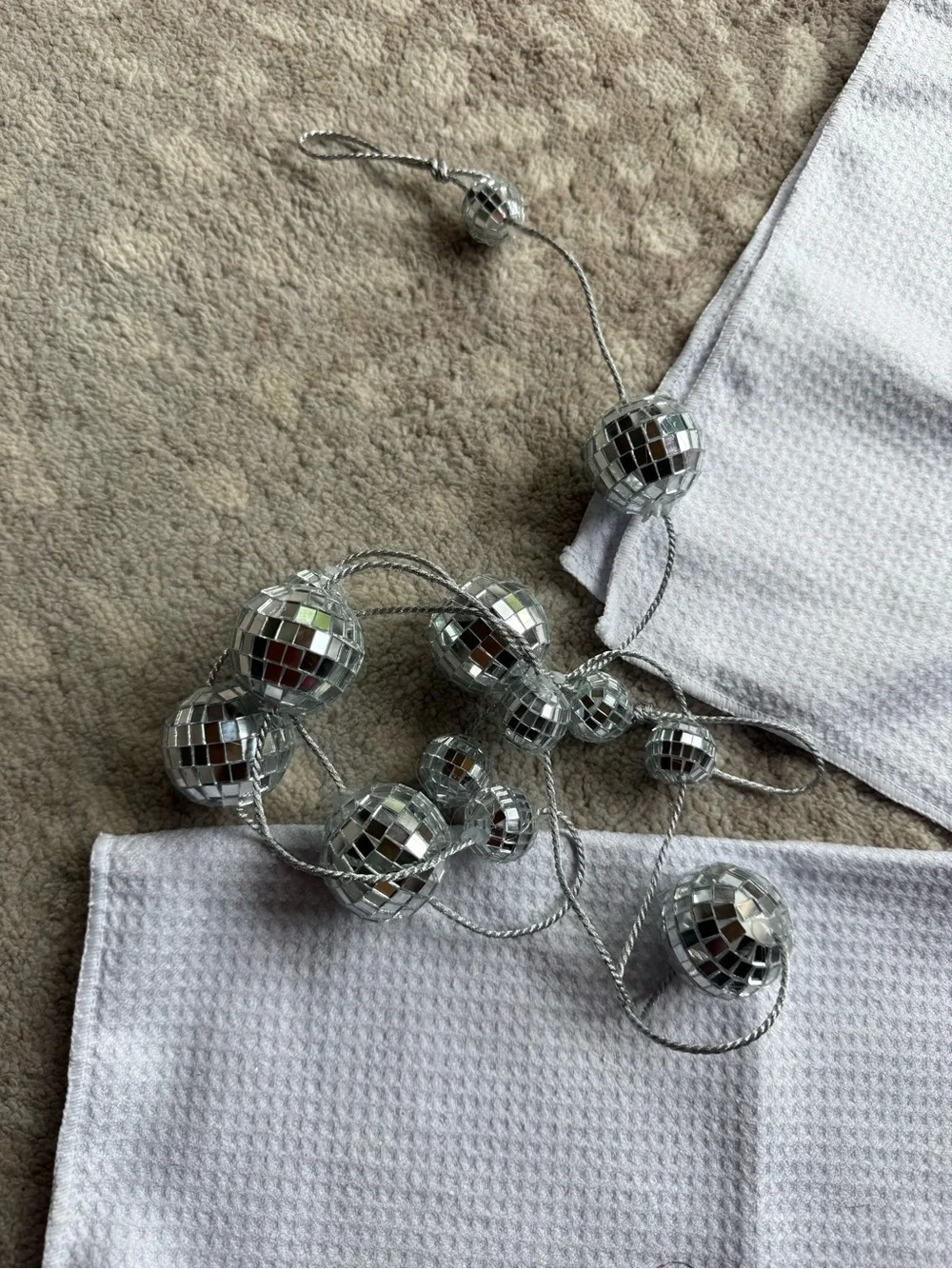 Disco Ball Waffle Knit Towels & Garland